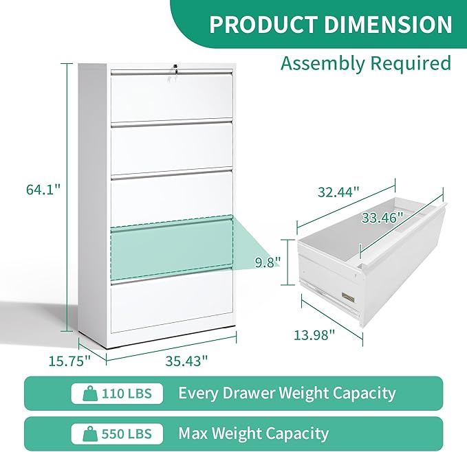 5 Drawer Lateral File Cabinets - Image 3