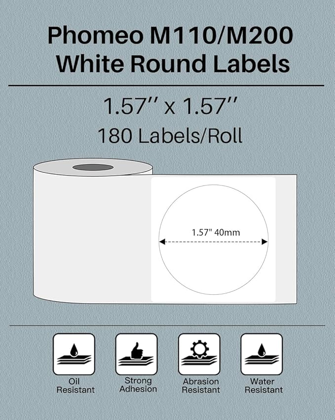 Phomemo Multi-Purpose Self-Adhesive Round Circle Label - Image 2