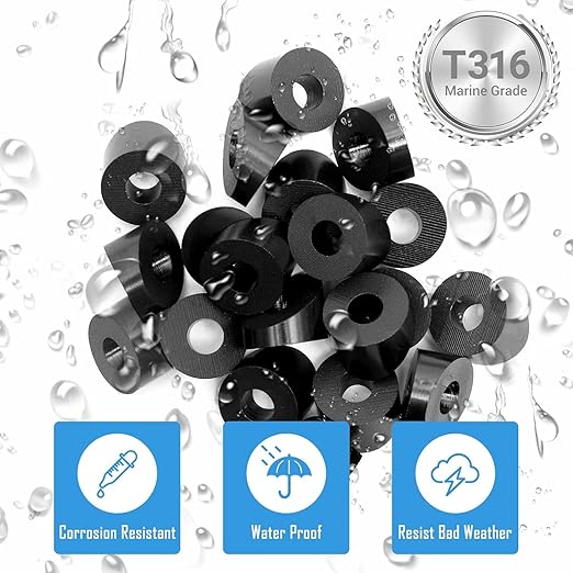 Helffer 20 Pack 3/8" ID Black Angle Beveled Washers - Image 5