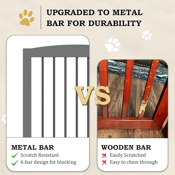 Freestanding Pet Gates with Walk Through Door, Dog Indoor Fence, Dog Gate - Image 5