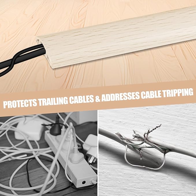 Floor Cord Cover Cavity 0.8"x0.37" Self Adhesive Cord Hider, 10FT Low Profile - Image 6