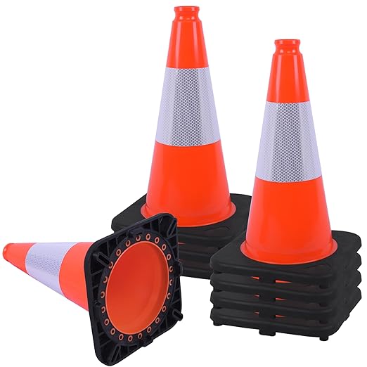 OrangeStar 8Pack 18" Orange Traffic Safety Cones, PVC Parking Cone Construction by OrangeStar