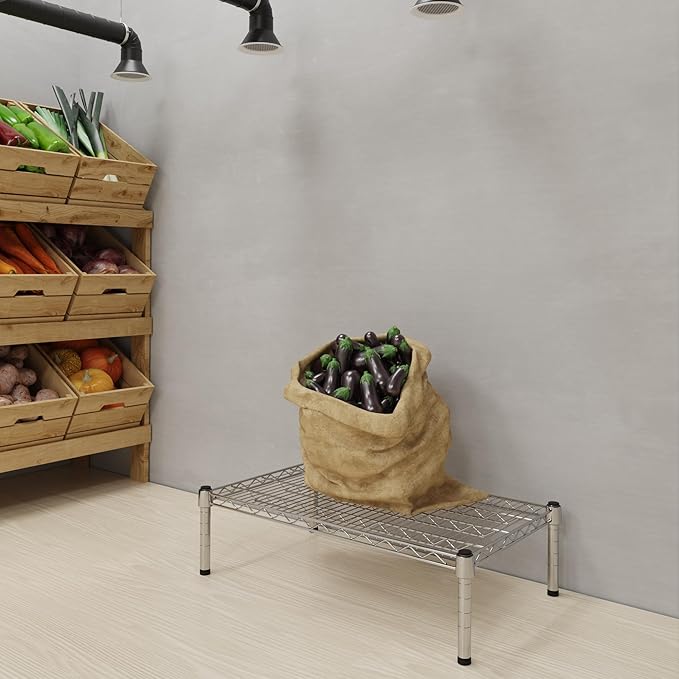 18''W x 30''L x 8''H Chrome Plated Wire Dunnage Rack | Off The Floor Storage - Image 2
