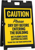 Caution Please Dry Off Wet Floor Sidewalk Sign Kit, 18x24 Inches, by SigoSigns