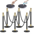 kaiyomi 6Pcs Stanchions with Black Velvet Ropes Set, 5 Feet Velvet Ropes and by KaiyomiCrowdControlSeries