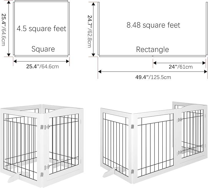 Vantas Folding Pet Gate 96" Wide, Freestanding Wire Pet Gate, Pet Puppy Safety - Image 6