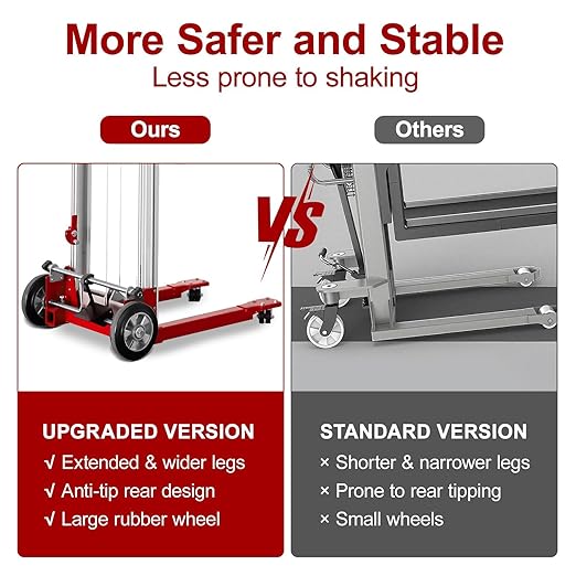 122" 400lbs Material Lift Winch Stacker - Image 6