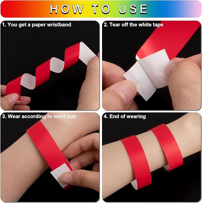 1200 Pcs Plastic Paper Wristbands - Image 4