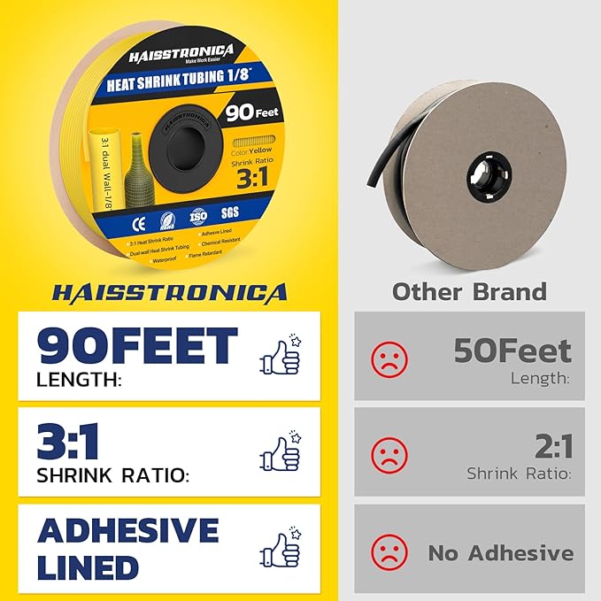 haisstronica 3:1 Heat Shrink Tubing, Shrink Ratio Adhesive Lined Marine Grade - Image 2