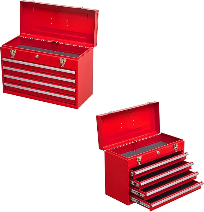4 Drawers Metal Tool Box Portable Steel Tool Chest - Image 9