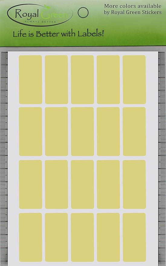 Royal Green Pastel Yellow Rectangular Colored Labels 1.57inch x 0.75 inch - Image 7