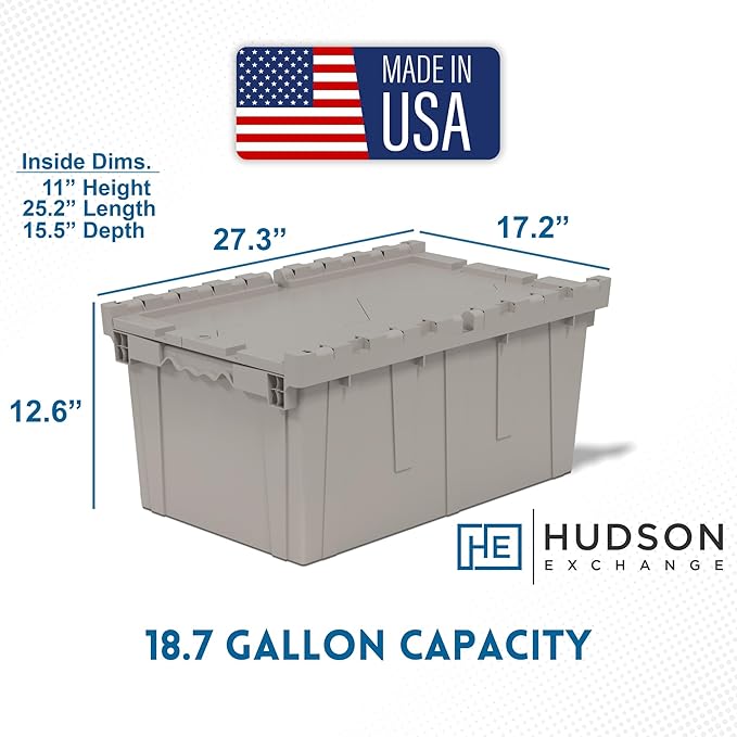 Hudson Exchange 27.3 x 17.2 x 12.6 Storage Tote Distribution Container - Image 2