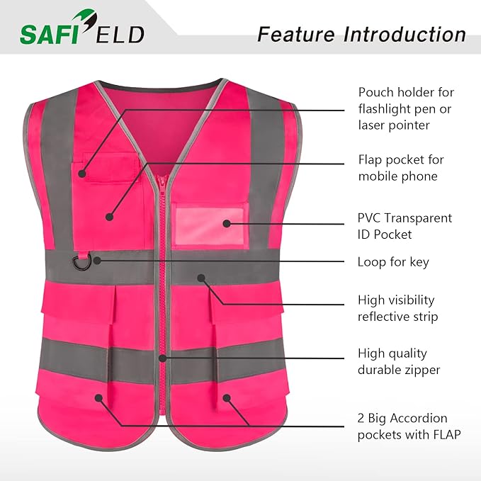 Safety Reflective Work Vest 6 Pack - Image 2