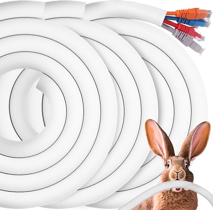 Poen 3 Pack 30ft Cord Protectors from Pets No Chew, 1/2 Inch Ultra Durable Cord by Poen