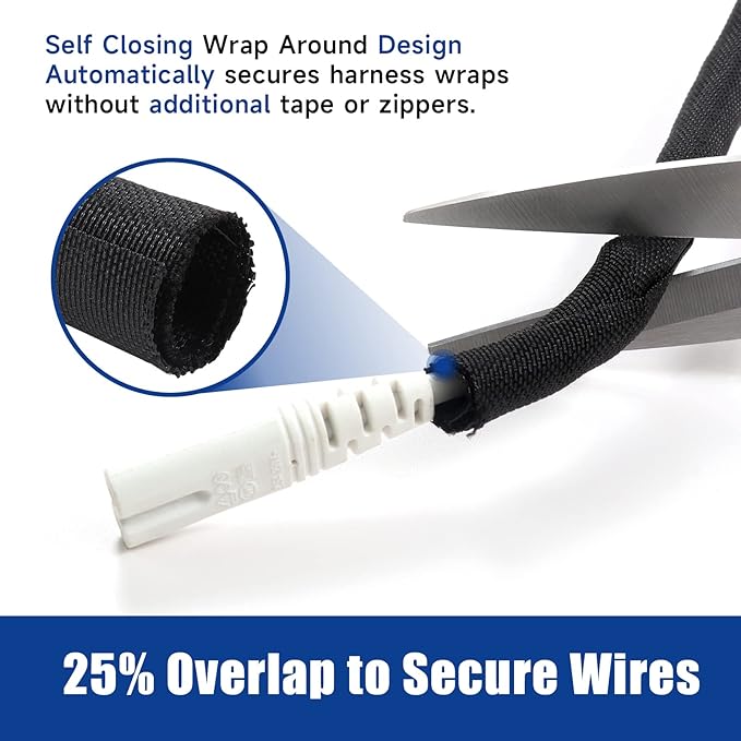 Braided Wire Loom Black Split Sleeving Mesh Woven - Image 7