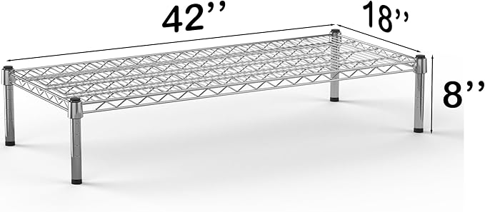 18''W x 42''L x 8''H Chrome Plated Wire Dunnage Rack | Off The Floor Storage - Image 3