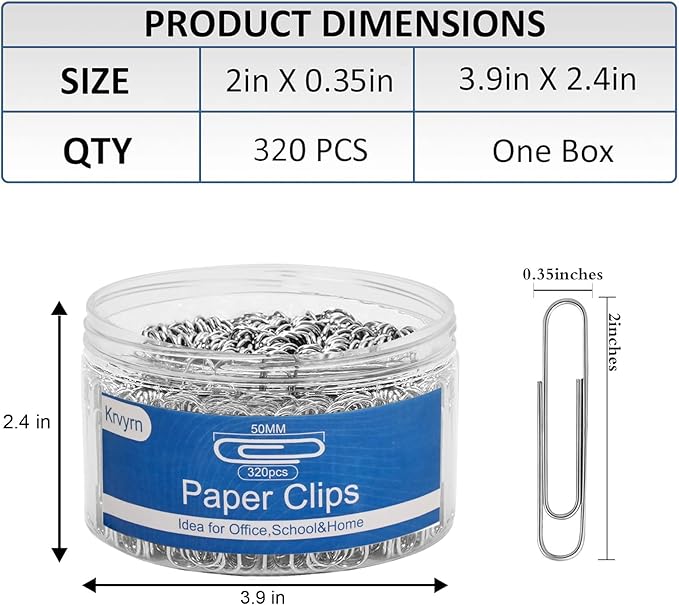 Jumbo Paper Clips, Large PaperClips, Extra Large Paper Clips - Image 2