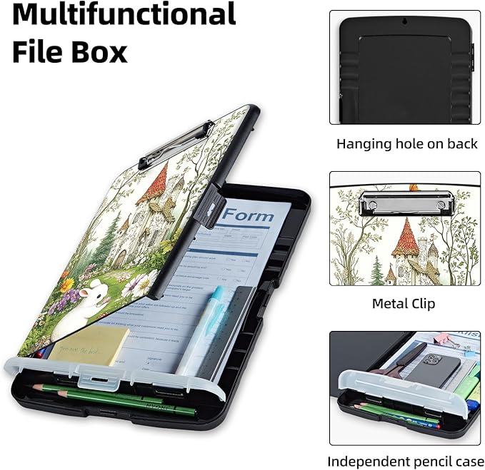 Clipboard with Storage Box & Pen Holder, Heavy Duty Clip Boards 8.5x11 - Image 3