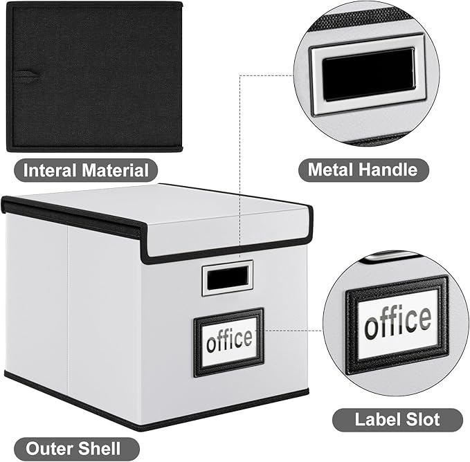 Huolewa Portable Leather File Organizer Boxes - Image 5