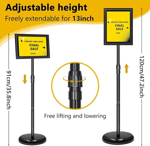 2 Pack Sign Holder Stand 8.5x11 Inch, Adjustable Sign Stand, Floor Standing - Image 2