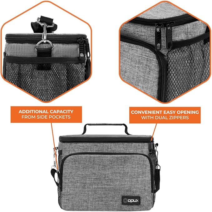 opux Insulated Lunch Bag for Men Women, Soft Lunch Box for Office Work School - Image 6
