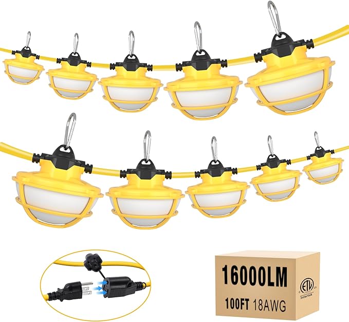 100FT LED Construction String Lights by JC-LGL