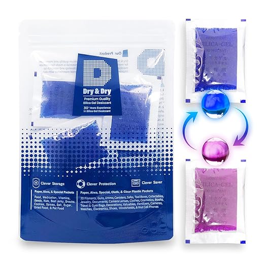 5 Gram Blue "Dry & Dry" Premium Indicating Silica Gel Packets by DryDry