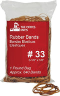 #33 Rubber Bands, All Purpose Rubber Bands, Natural Crepe, Approximately 640 by The+Office-Pros