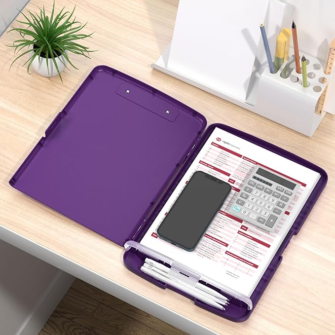 Rimilak Plastic Clipboard with Storage, 8.5 x 11 High Capacity Folio Nursing - Image 7