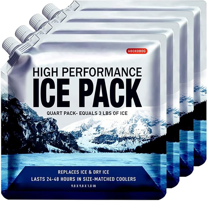 Reusable Ice Packs for Coolers Long Lasting Gel Freezer Packs for Cooler Bag by ABOXOBOG