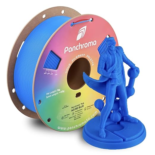 Panchroma PLA Azure Blue 3D Printer Filament, 1kg Spool, High Speed Printing by Polymaker