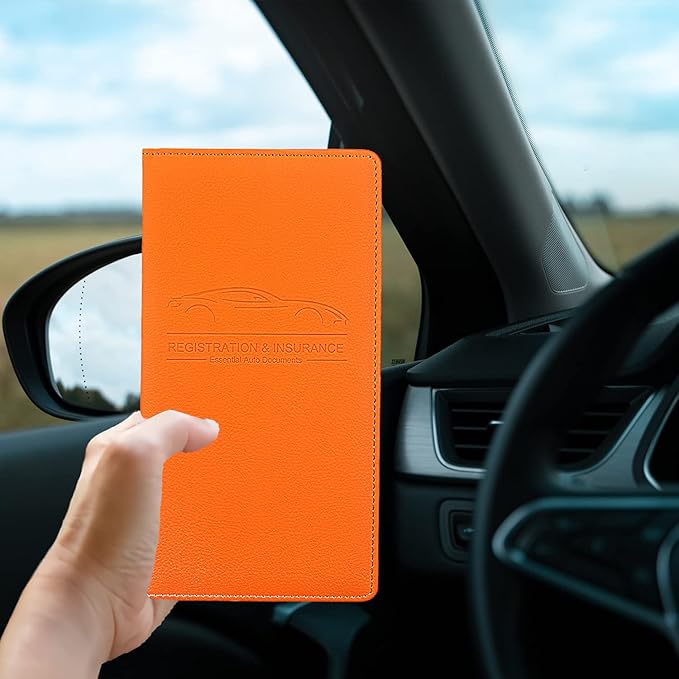 Car Registration and Insurance Holder, Premium Pu Leather Vehicle Glove Box - Image 5