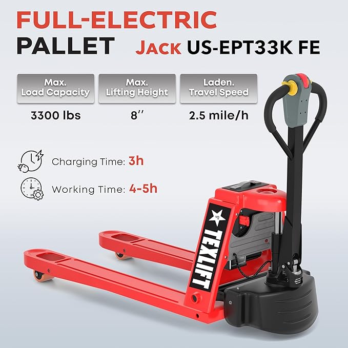Full Electric Power Pallet Jack – Standard Duty Pallet Truck 3300 Lb Capacity - Image 4
