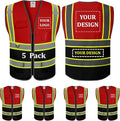 5 Pack Custom Safety Vest Customized Logo Mesh Vest Class 2 High Visibility by BeautyWill