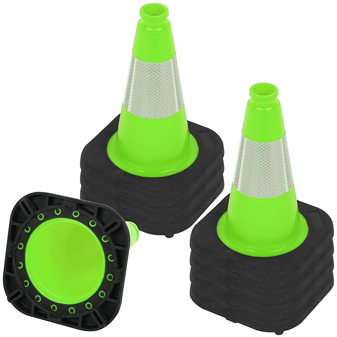 OrangeStar 8 Pack 12" Green Traffic Safety Cones, PVC Parking Construction by OrangeStar