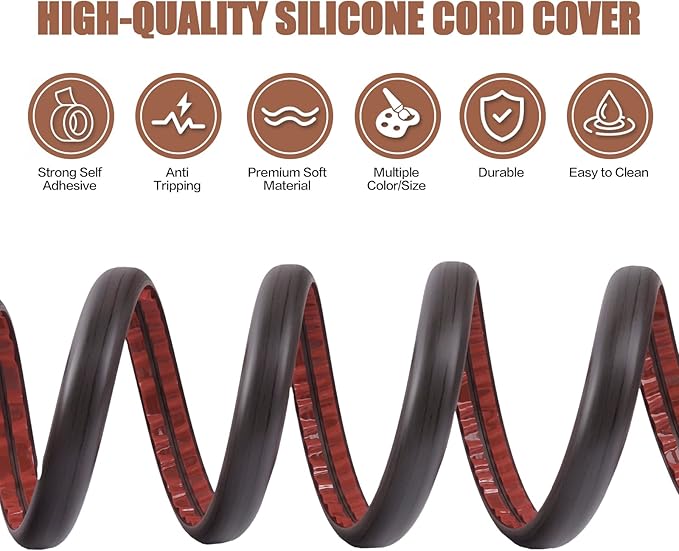 Floor Cord Cover Self Adhesive Cord Hider, 20FT Cable Management, Extension - Image 3