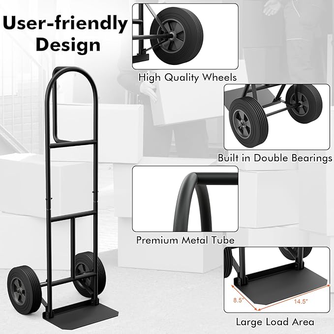 Goplus Hand Truck, P-Handle Hand Truck Dolly - Image 4