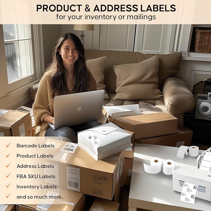 2 Rolls of 3 x 2 Inches Direct Thermal Labels, Compatible - Image 5
