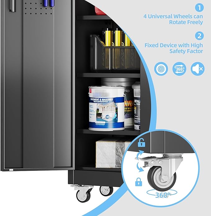 Aobabo Upgrade 71H''*32''W*16''D Metal Garage Storage Cabinet - Image 8