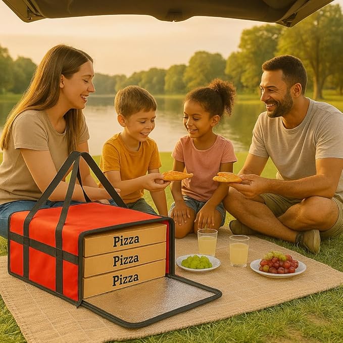 Bodaon Insulated Food Delivery Bag 16" x 16" x 6" – Compact Pizza Bag Holds Up - Image 6