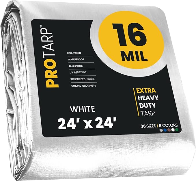 PROTARP Extra Heavy Duty 16 Mil Tarp Cover, Waterproof, UV Resistant, Rip and by Protarp