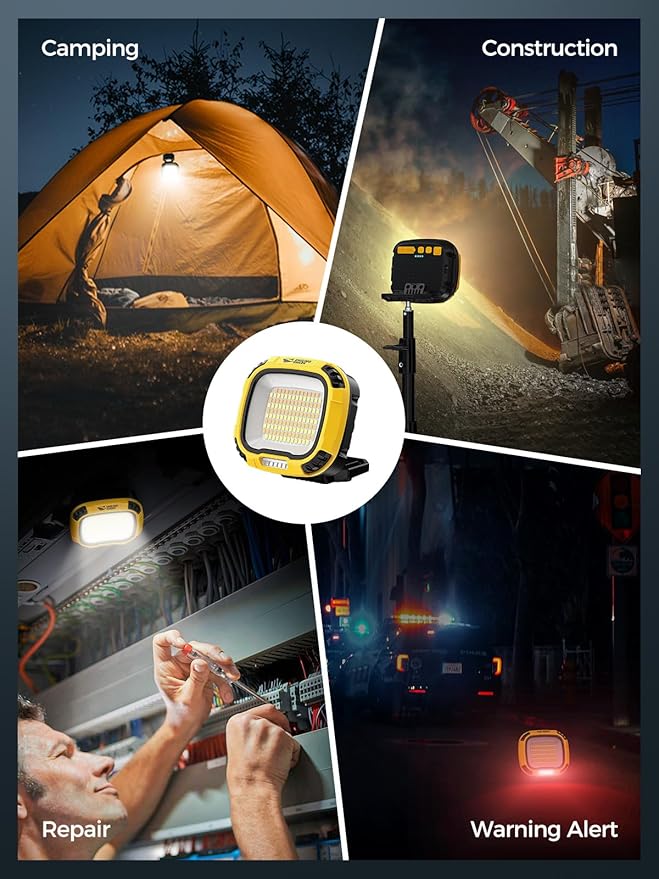 Smiling Shark Working Lights, 7500mAh Rechargeable LED Work Light 4000 Lumen 18 - Image 5