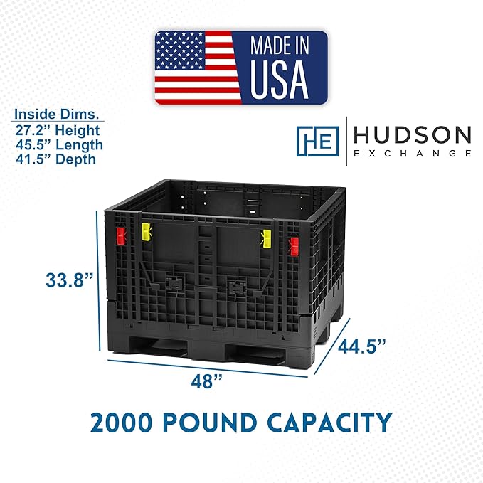 Hudson Exchange 48 x 45 x 34" Collapsible Bulk Container - Image 2
