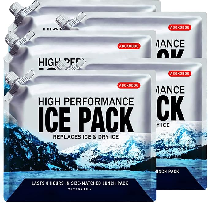 Reusable Ice Packs for Coolers Long Lasting Gel Freezer Packs for Cooler Bag by ABOXOBOG