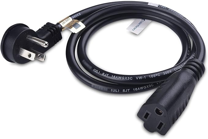 Cable Matters 2-Pack Low Profile Flat Plug Extension Cord 3 Feet - Image 2