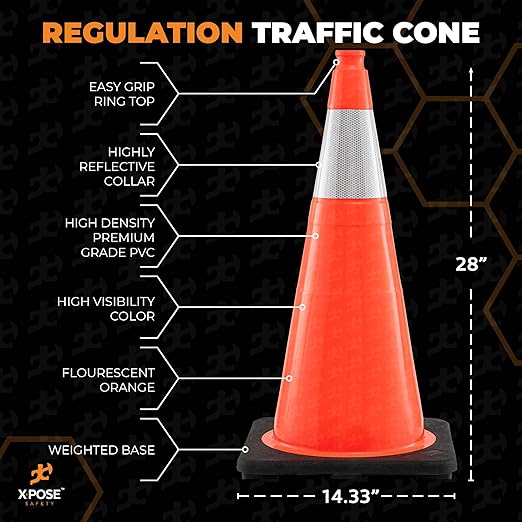 Xpose Safety 28 Inch Orange Traffic Cones - Image 3