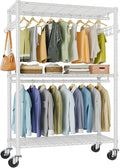VIPEK R2 Plus Rolling Garment Rack 3 Tiers Adjustable Wire Shelving Clothes by VIPEK
