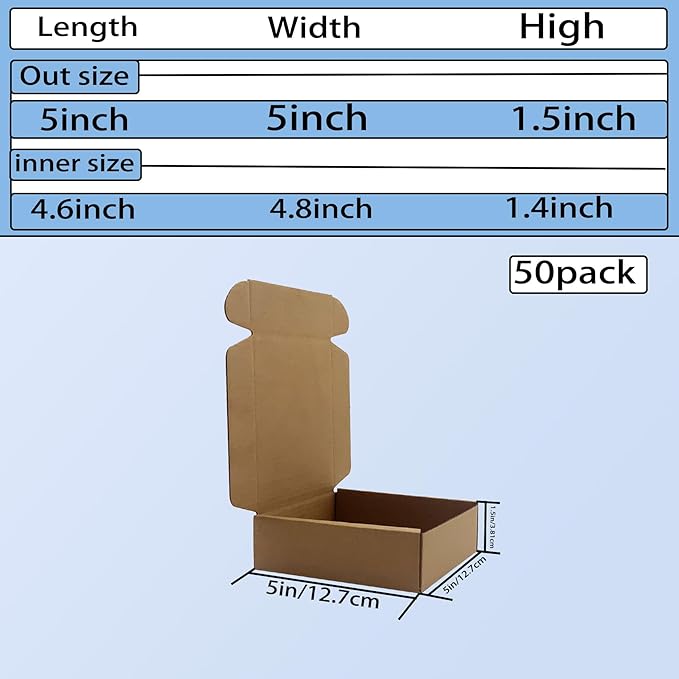 5x5x1.5 inch Small Shipping Boxes 50 Pack - Image 7
