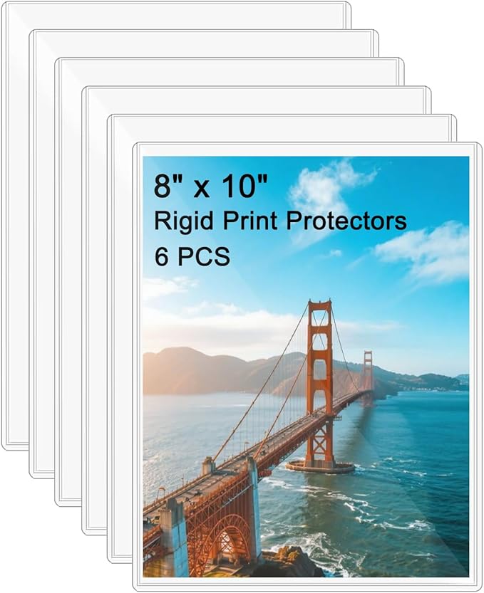 6PCS 8" x 10" Clear Rigid Card Sleeves – Waterproof Hard Plastic Protectors by DHYLRICHER