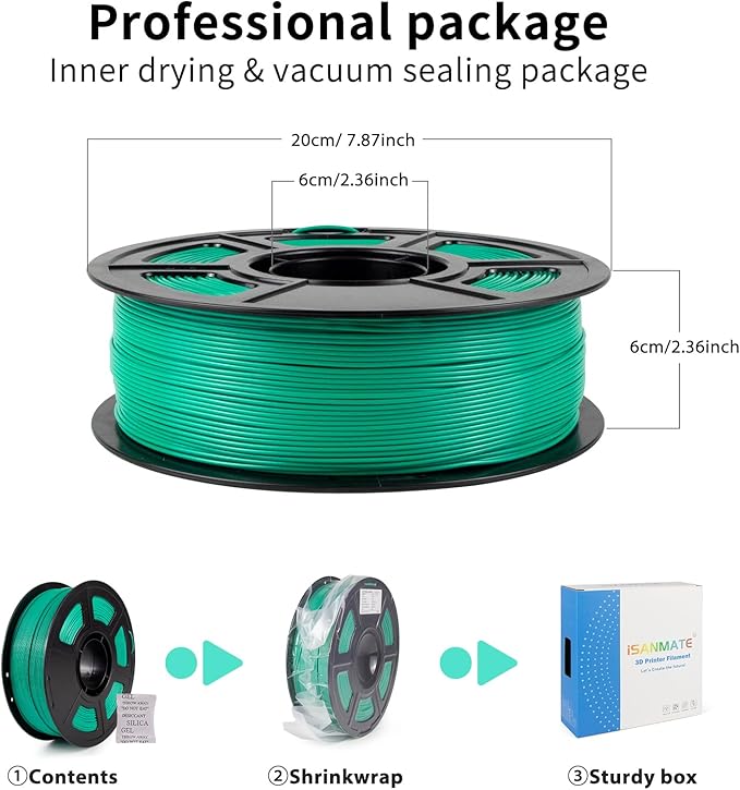 iSANMATE ASA Filament 1.75mm Emerald Green 1KG, UV & Weather Resistant 3D - Image 8